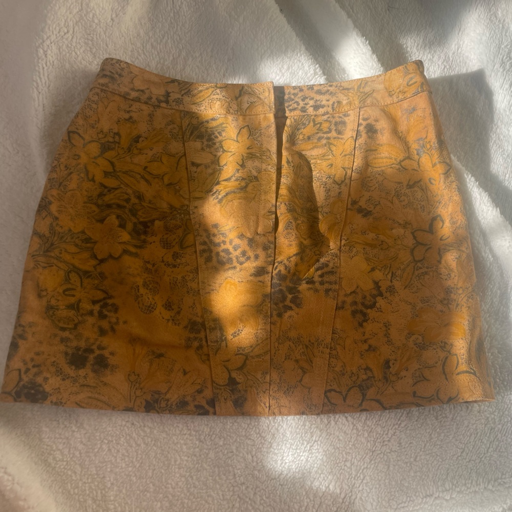 Genuine Leather floral skirt from Express 4 NWT